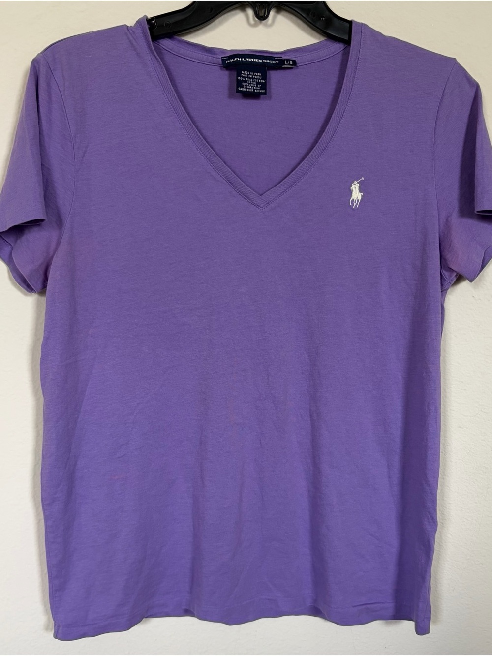 Ralph Lauren Women’s Lavender V-Neck Polo Tee